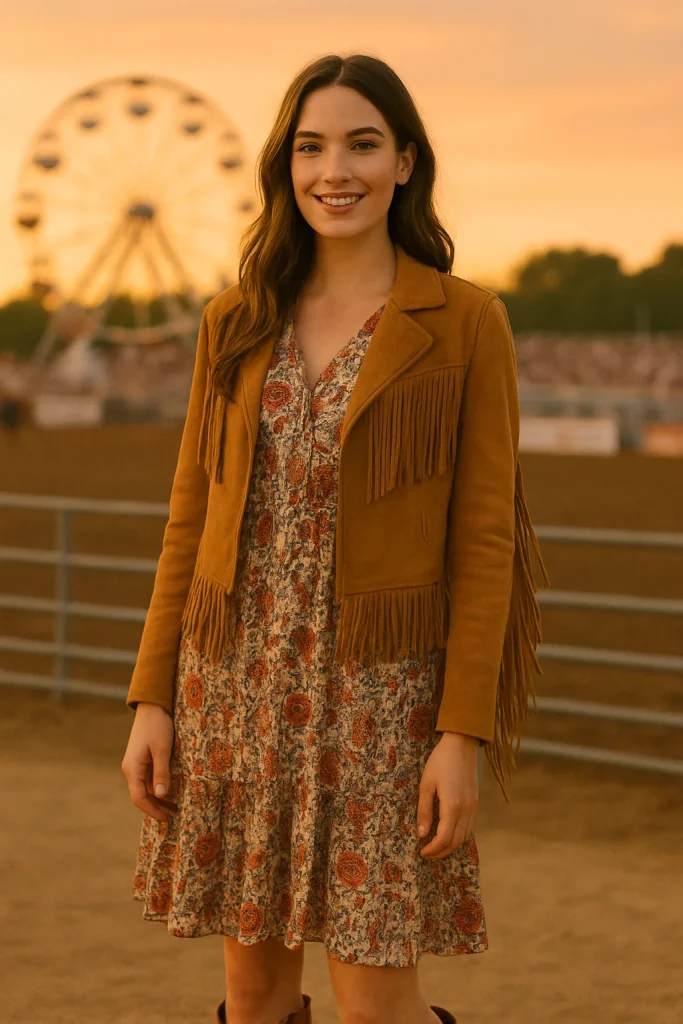 women outfits for the rodeo 10 10. Boho Dress + Fringe Jacket