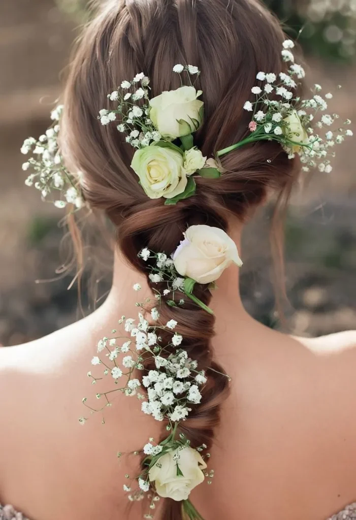 hairstyles for thin hair for wedding 15 15. Flower-Accented Twists
