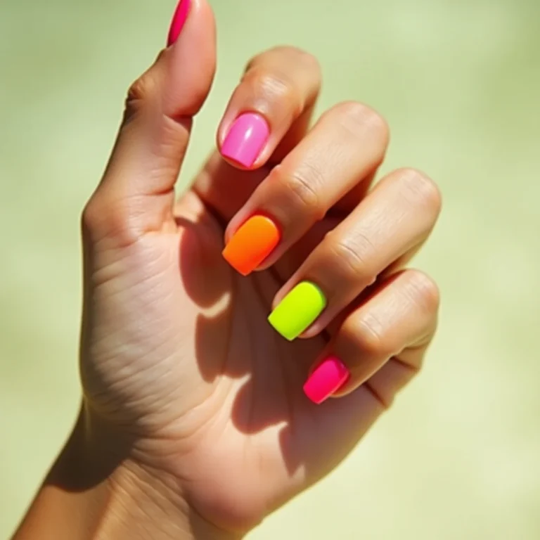 Summer Short Nails 2 2. Neon Pop